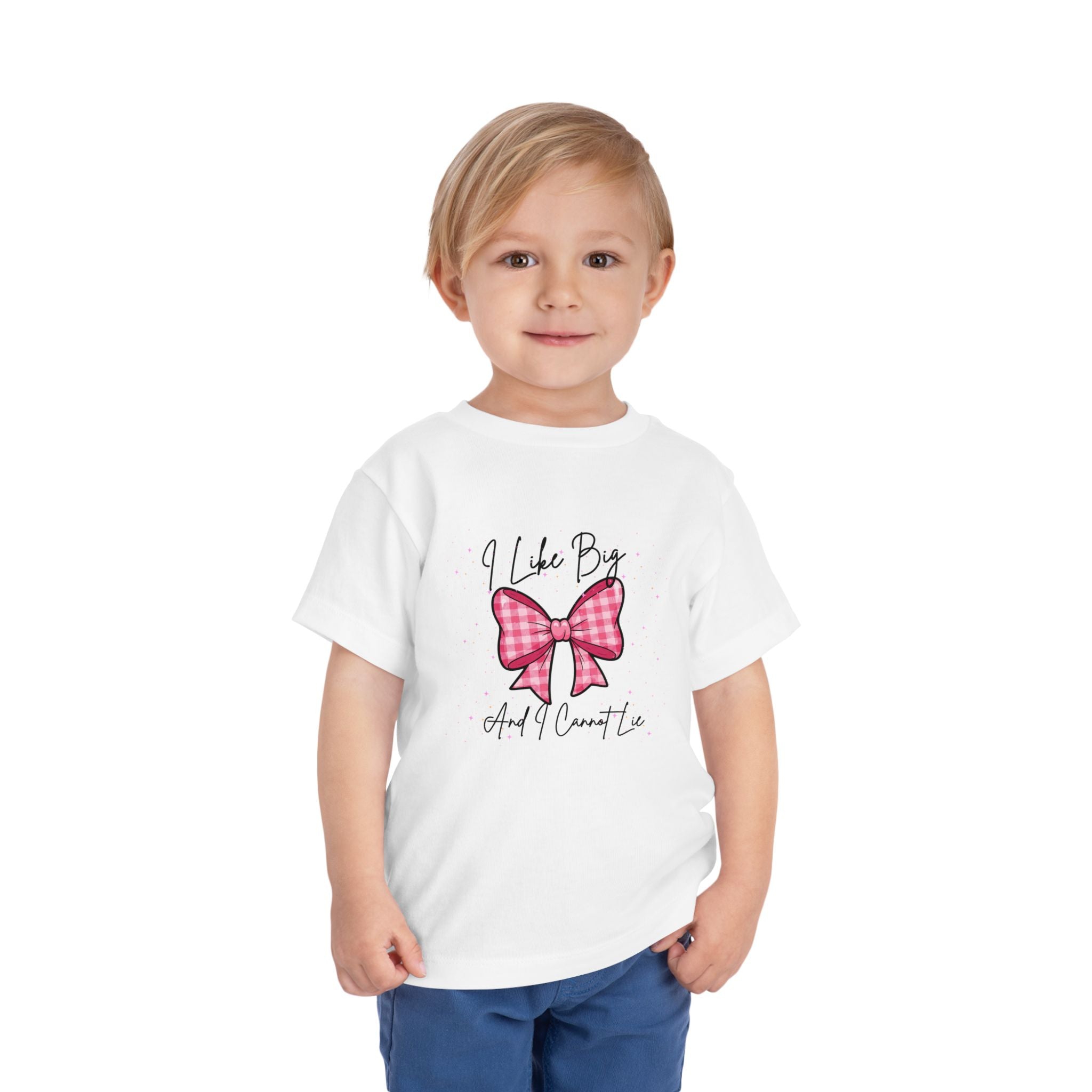 Toddler Girl's Short Sleeve Tee with Bow Design, Cute Kids T-Shirt, Gift for Girls, Birthday Tee, Playdate Outfit