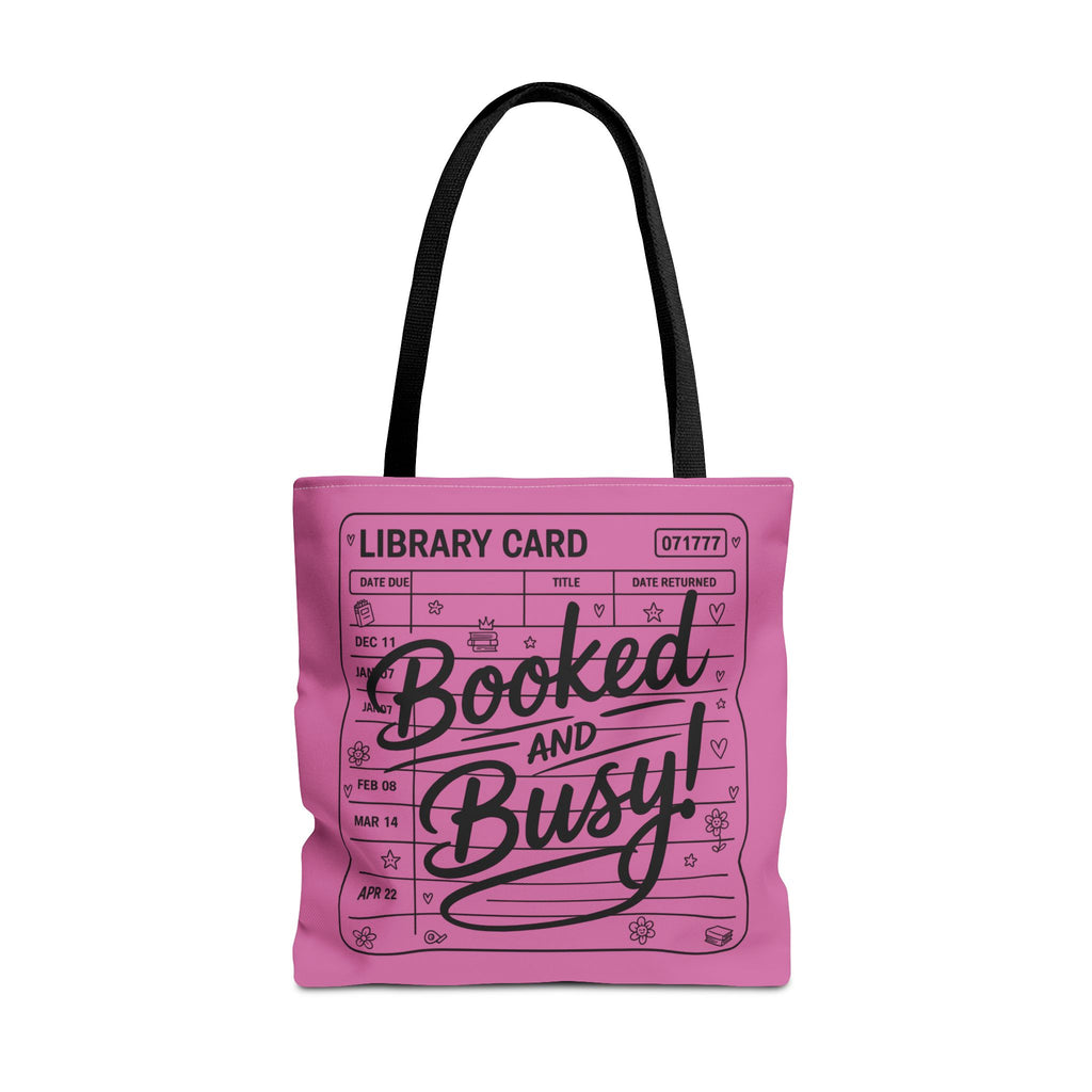 Booked and Busy library card Tote Bag | Book Lover Tote