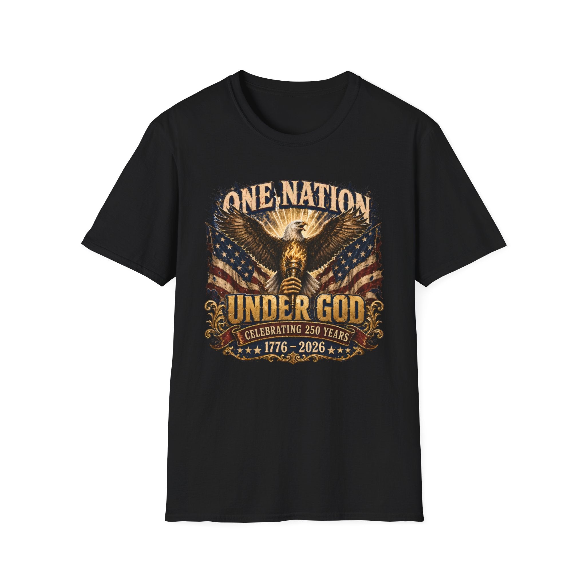 One Nation Under God T‑Shirt — Patriotic American Eagle 4th of July Tee
