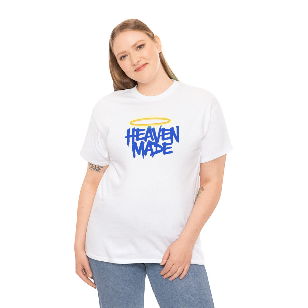 Heaven Made Unisex Heavy Cotton Tee, Trendy Graphic Tee, Casual Streetwear, Gift for Friends, Everyday Wear, Unique T-Shirt