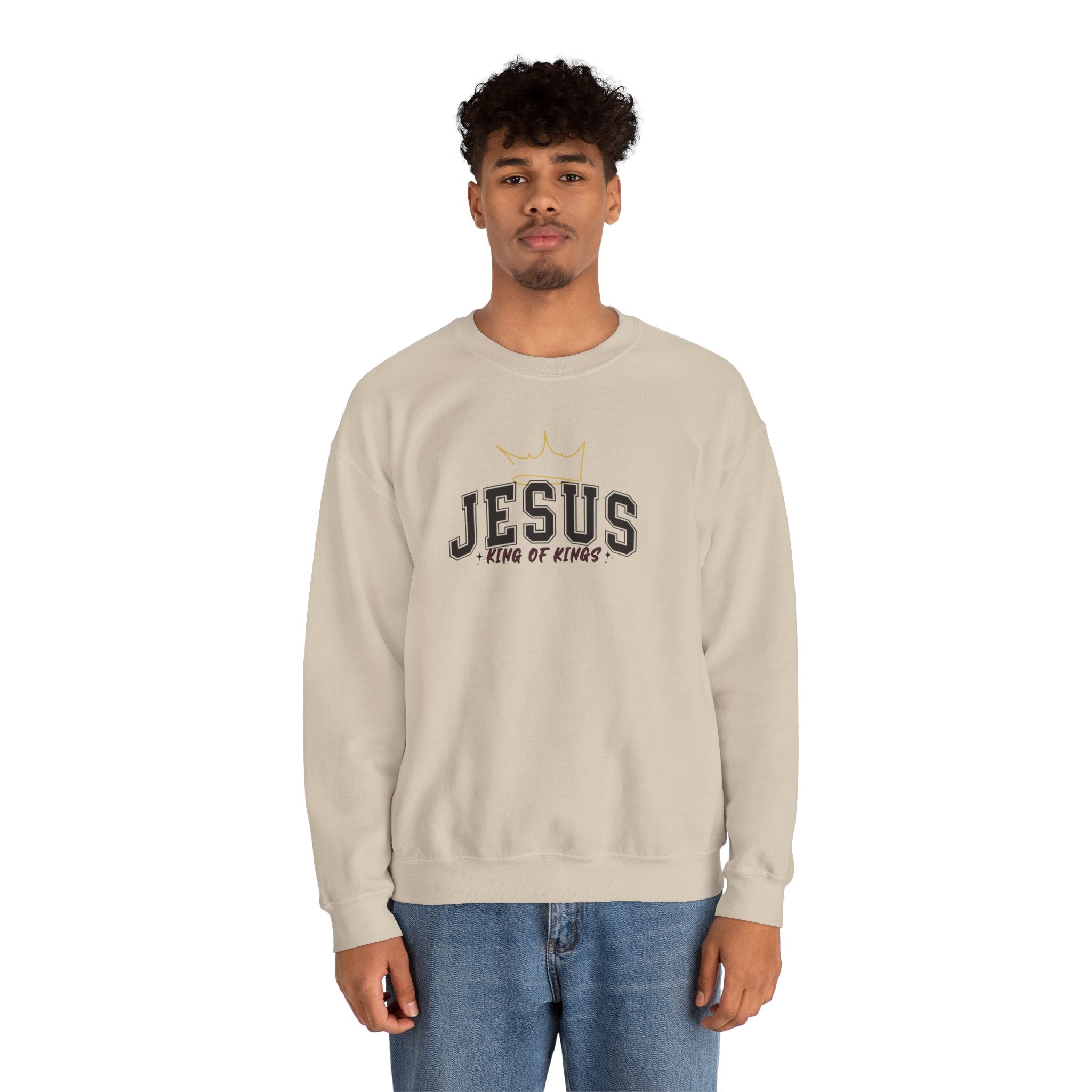 Jesus King of Kings Sweatshirt Crewneck, Christian Sweatshirt Gift, Religious Apparel, Faith-Based Clothing, Spiritual Sweater Jesus Apparel