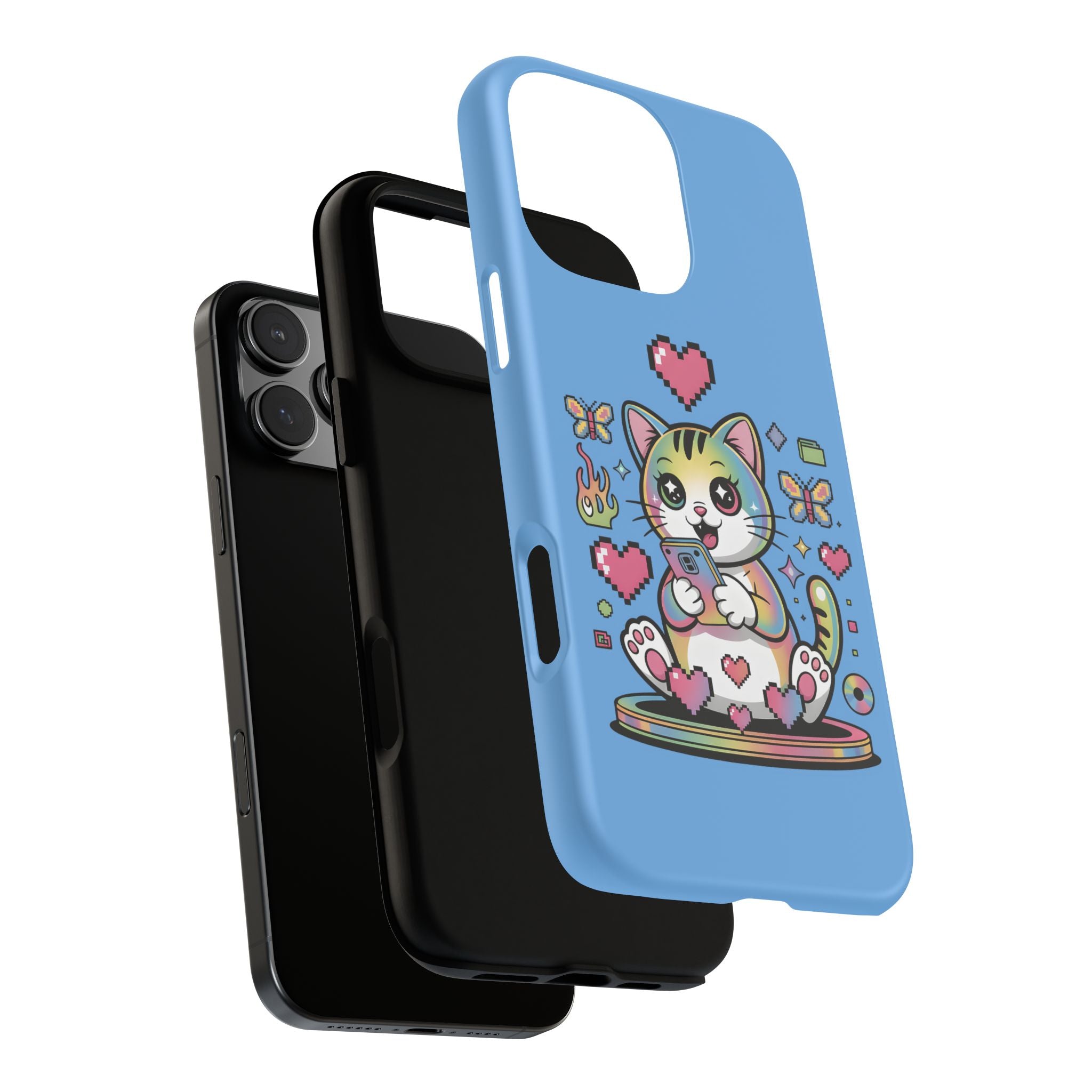 Kawaii Pixel Cat Hearts phone case | Tough Case iPhone 17, 16, 15, 14, 13, iPhone Pro 17, 16, 15, 14, 13, iPhone Pro Max 17, 16, 15, 14, 13