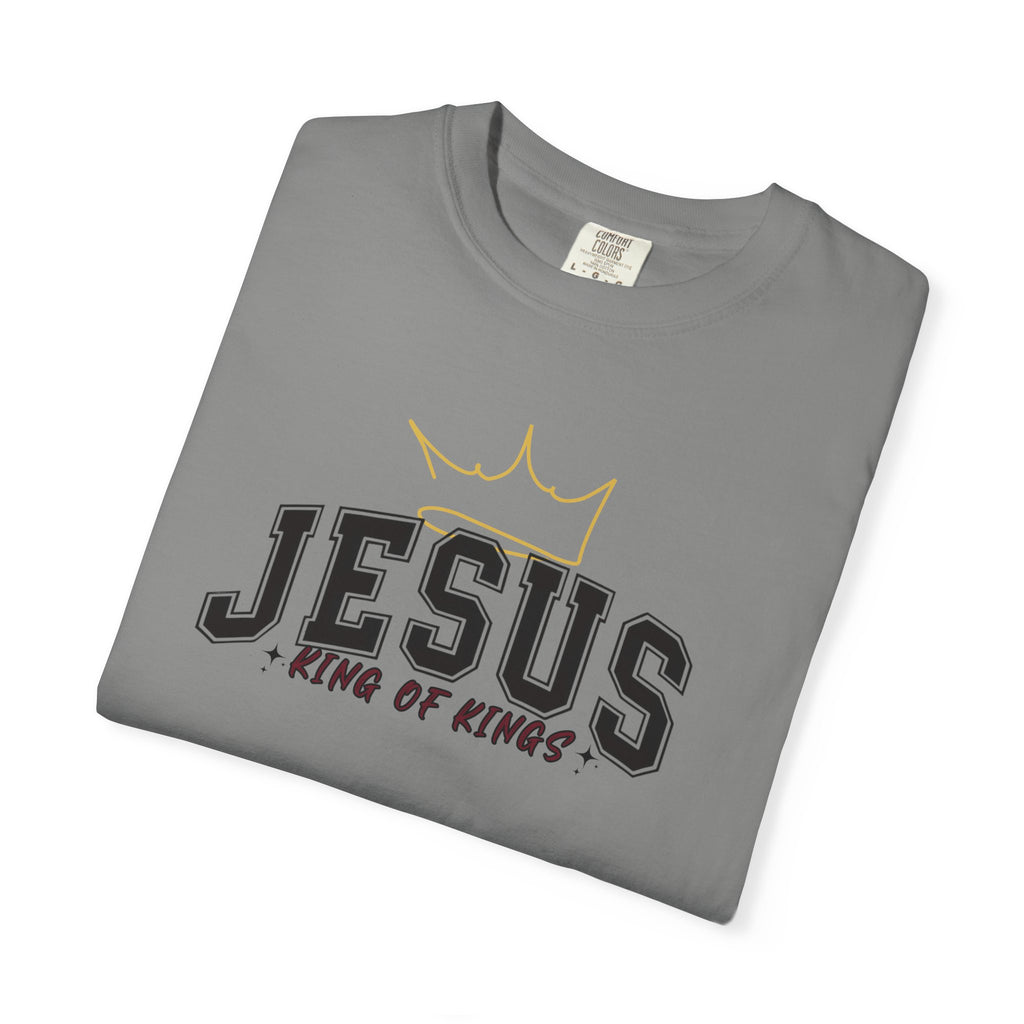 Jesus King of Kings T-Shirt, Unisex Garment Dyed Tee, Christian Apparel, Faith-Based Gift, Casual Wear, Religious T-Shirt