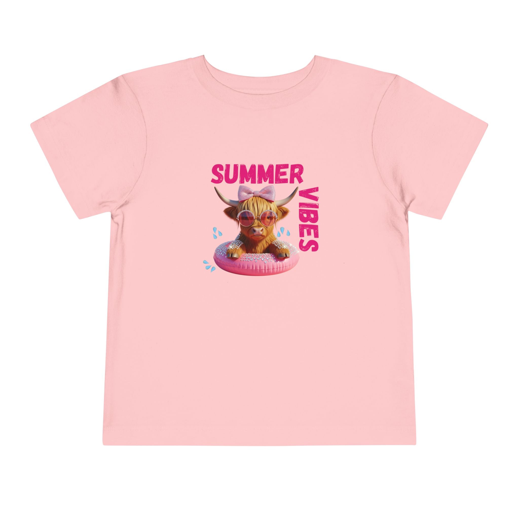 Toddler Girl's Summer Vibes Tee, Cute T-Shirt, Beach Outfit, Vacation Wear, Summer Party Top, Gifts for Toddlers