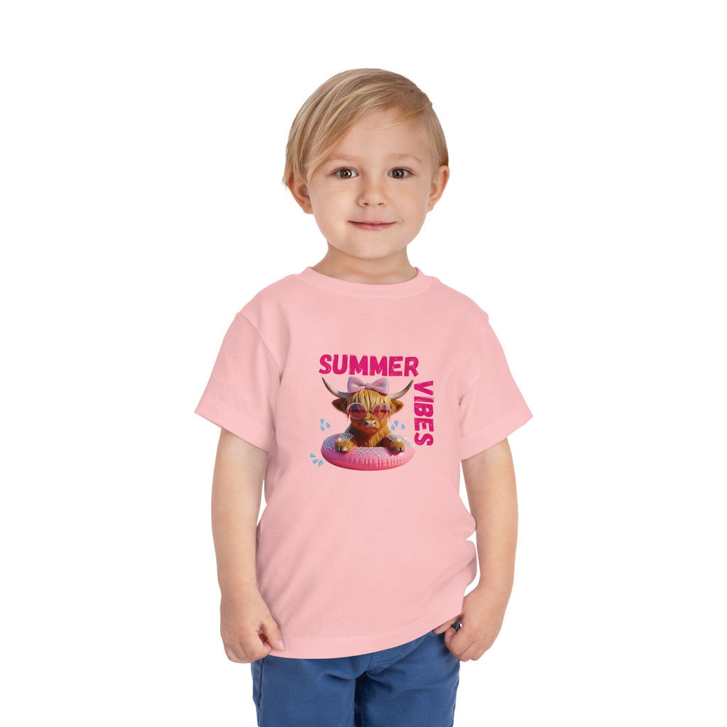 Toddler Girl's Summer Vibes Tee, Cute T-Shirt, Beach Outfit, Vacation Wear, Summer Party Top, Gifts for Toddlers