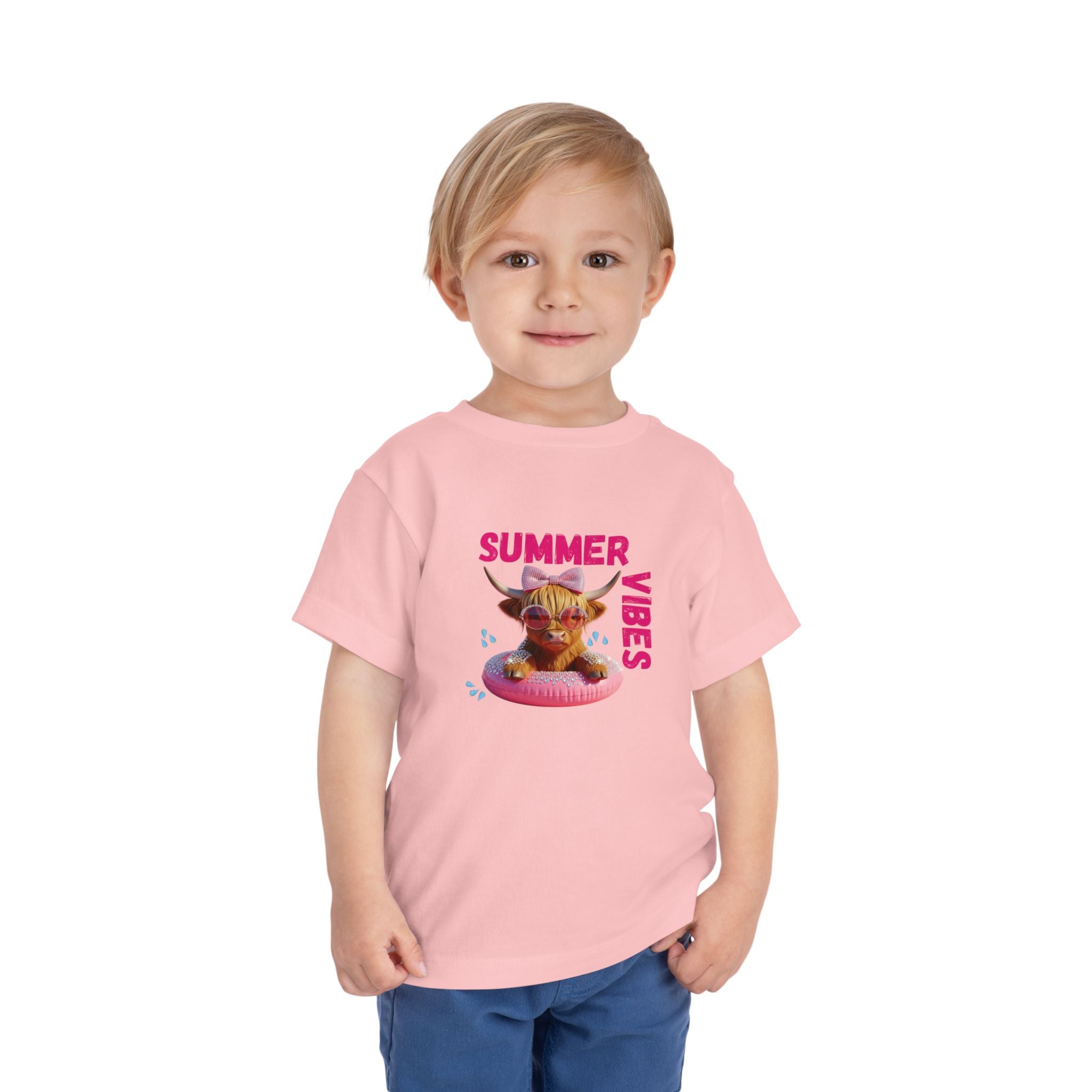 Toddler Girl's Summer Vibes Tee, Cute T-Shirt, Beach Outfit, Vacation Wear, Summer Party Top, Gifts for Toddlers