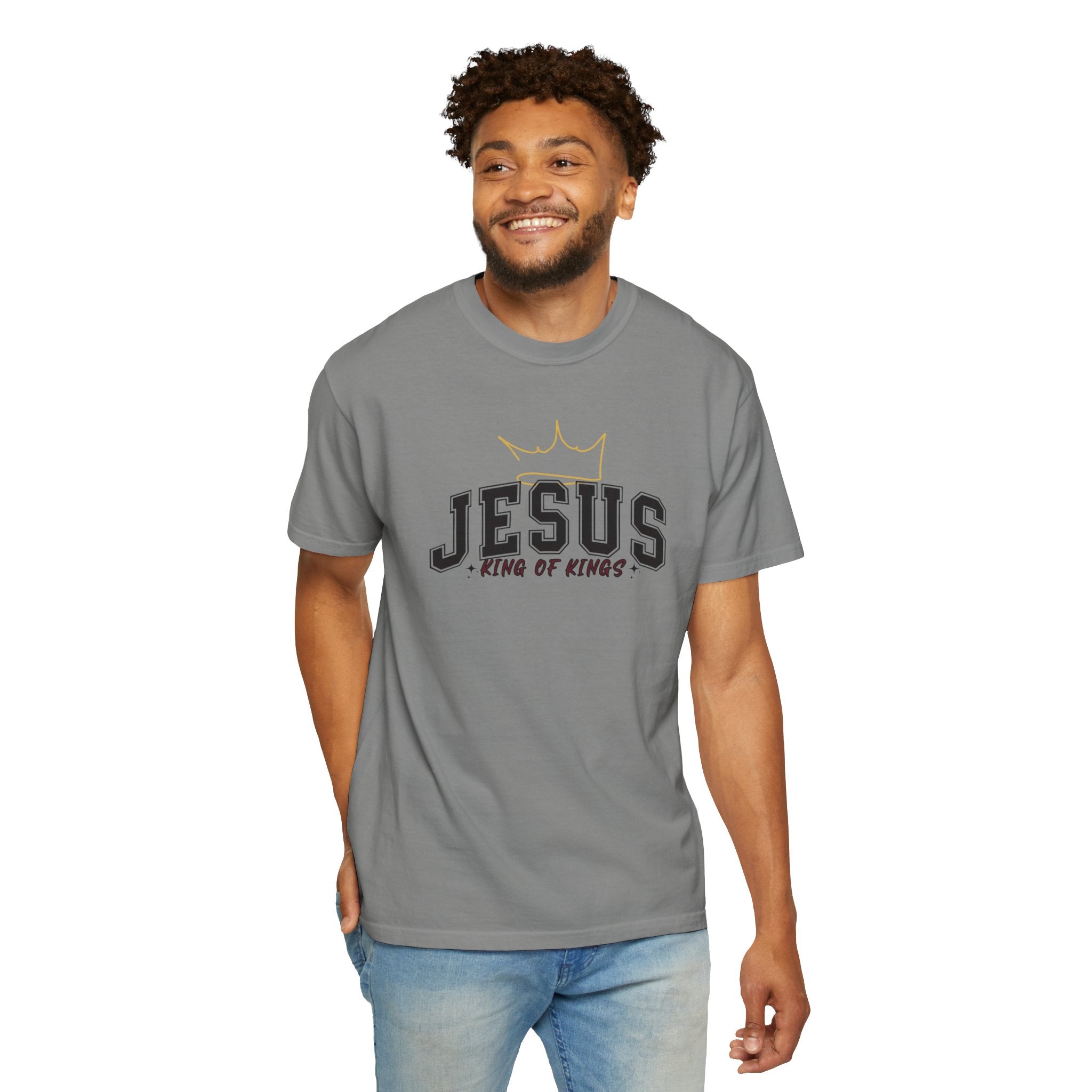 Jesus King of Kings T-Shirt, Unisex Garment Dyed Tee, Christian Apparel, Faith-Based Gift, Casual Wear, Religious T-Shirt