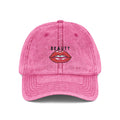 Beauty Lips Embroidered Cap | Vintage Pink Baseball Hat