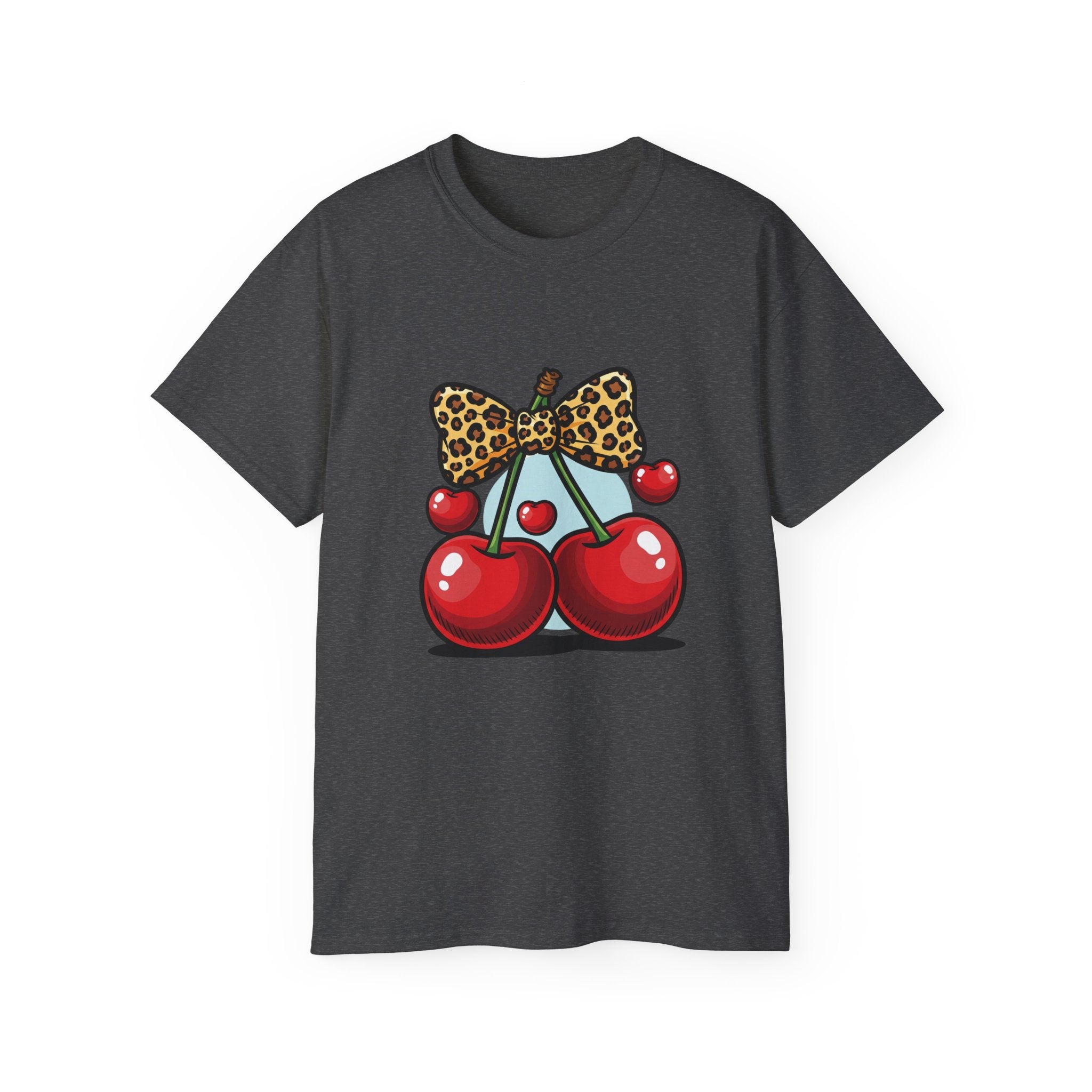 Cute Cherry Print Ultra Cotton Tee, Casual Summer Shirt, Gift for Her, Fruit Graphic Tee, Trendy Clothing