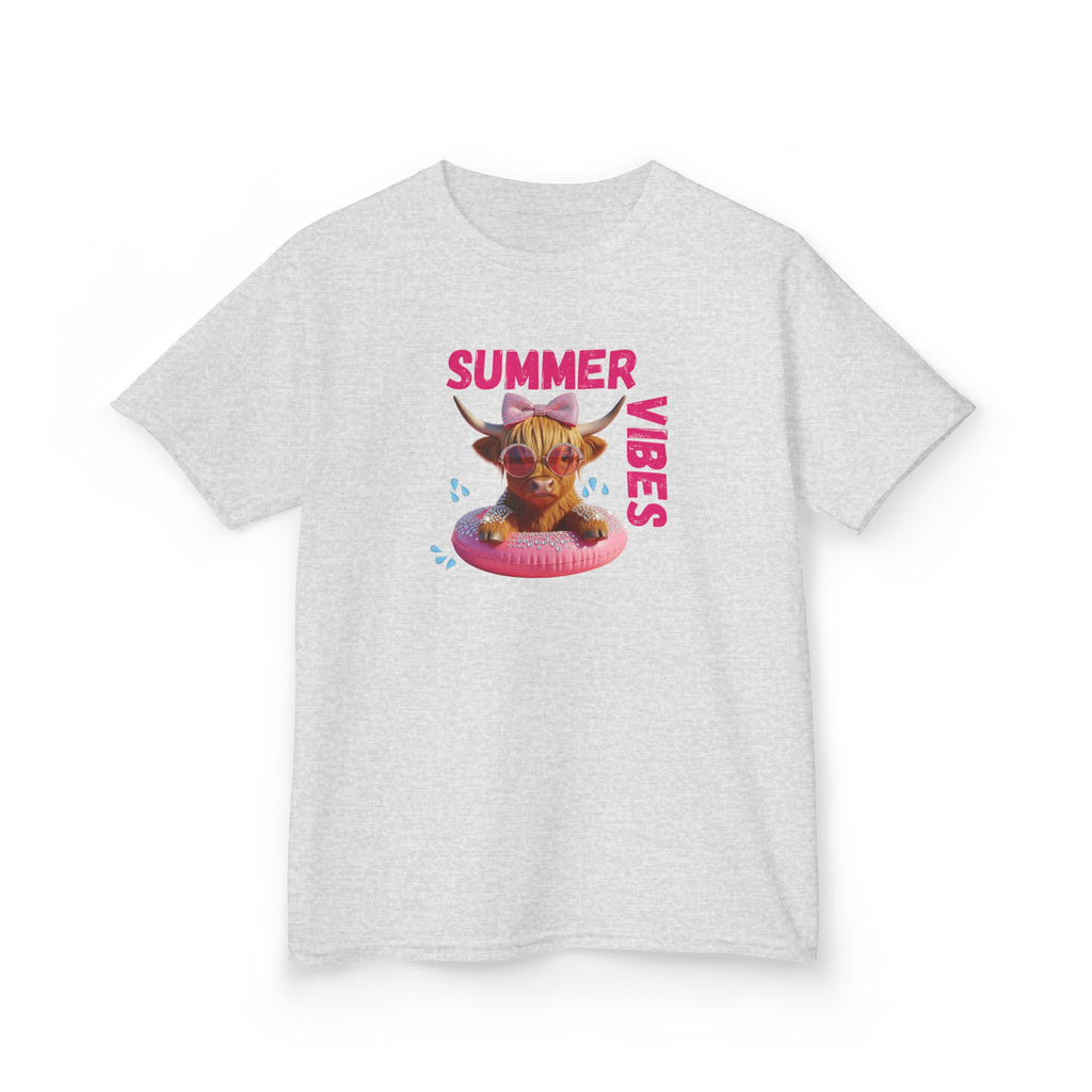 Girl's Summer Vibes Tee, Fun Cotton Shirt, Beach Wear, Vacation Outfit, Children's T-Shirt, Gifts for Kids