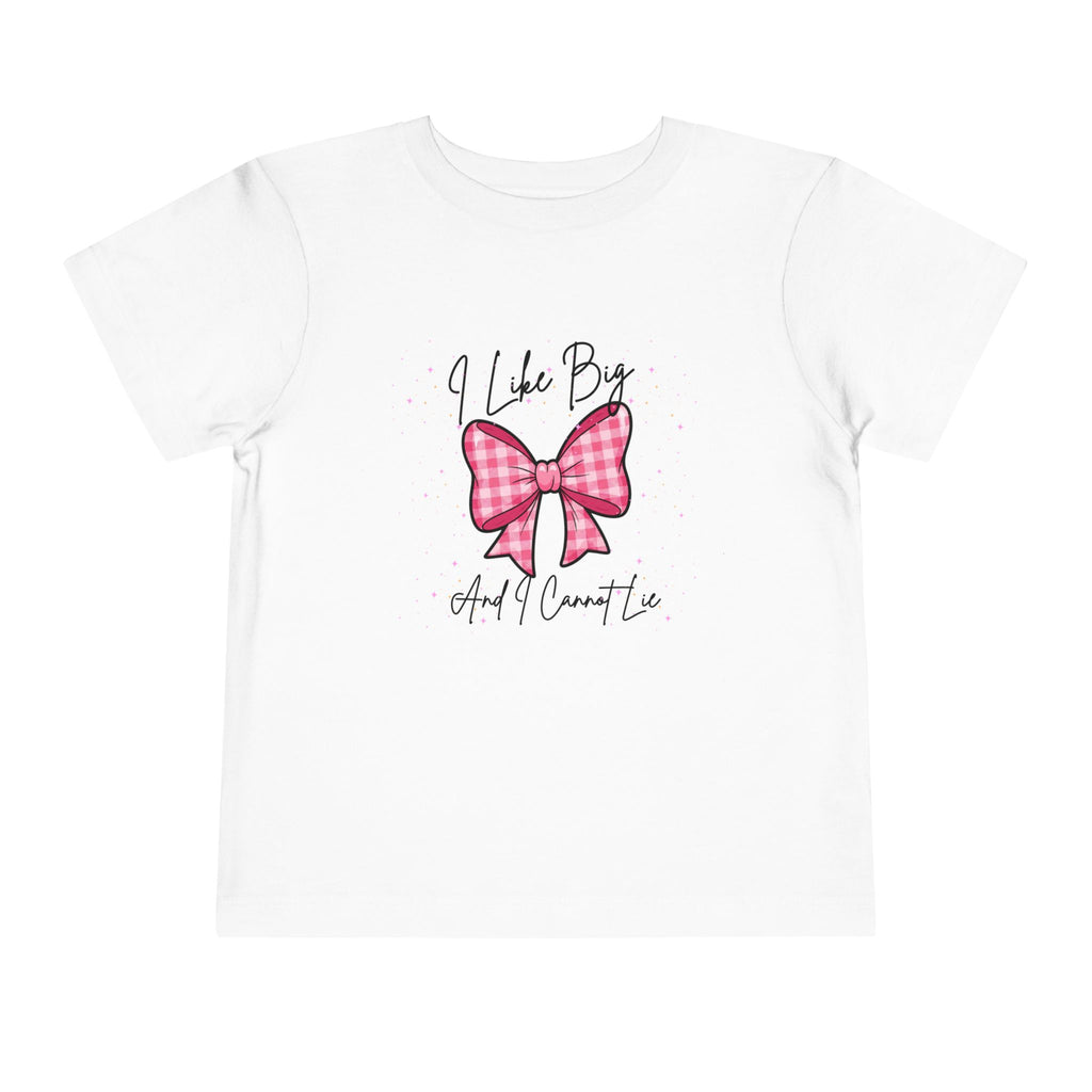 Toddler Girl's Short Sleeve Tee with Bow Design, Cute Kids T-Shirt, Gift for Girls, Birthday Tee, Playdate Outfit