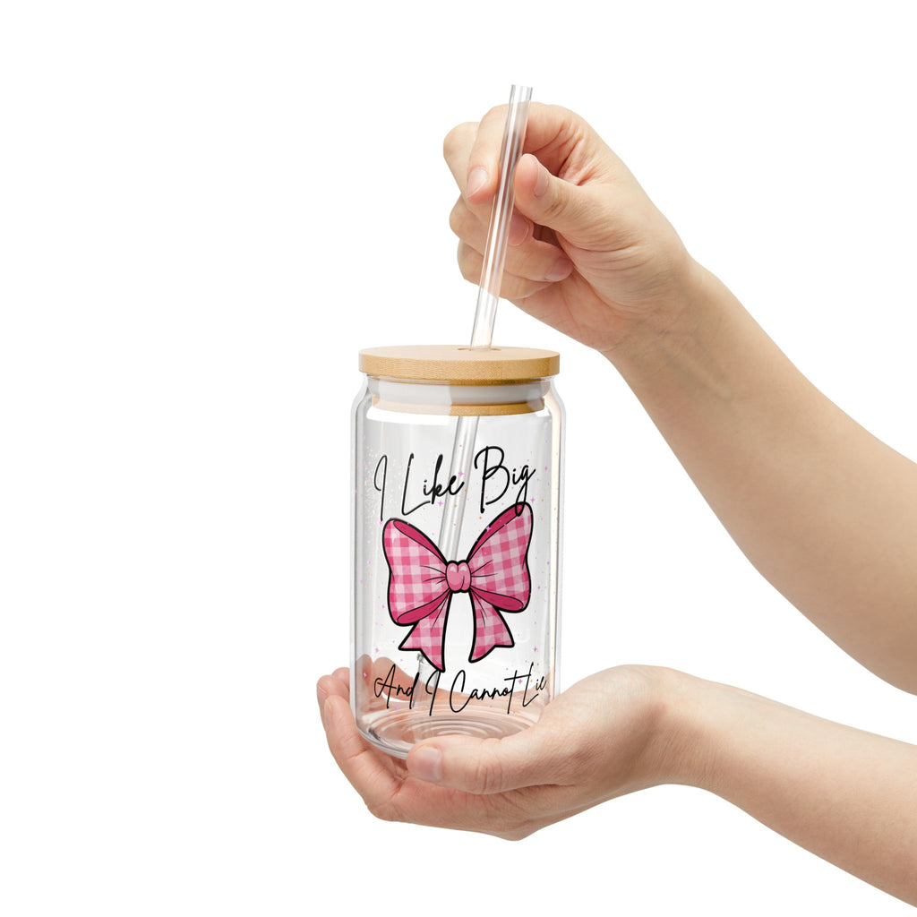 Cute Gingham Sipper Glass with Straw, I Like Big Bows, Perfect for Parties, Gifts, or Everyday Use, Eco-Friendly Drinkware, Stylish Beverage [...]