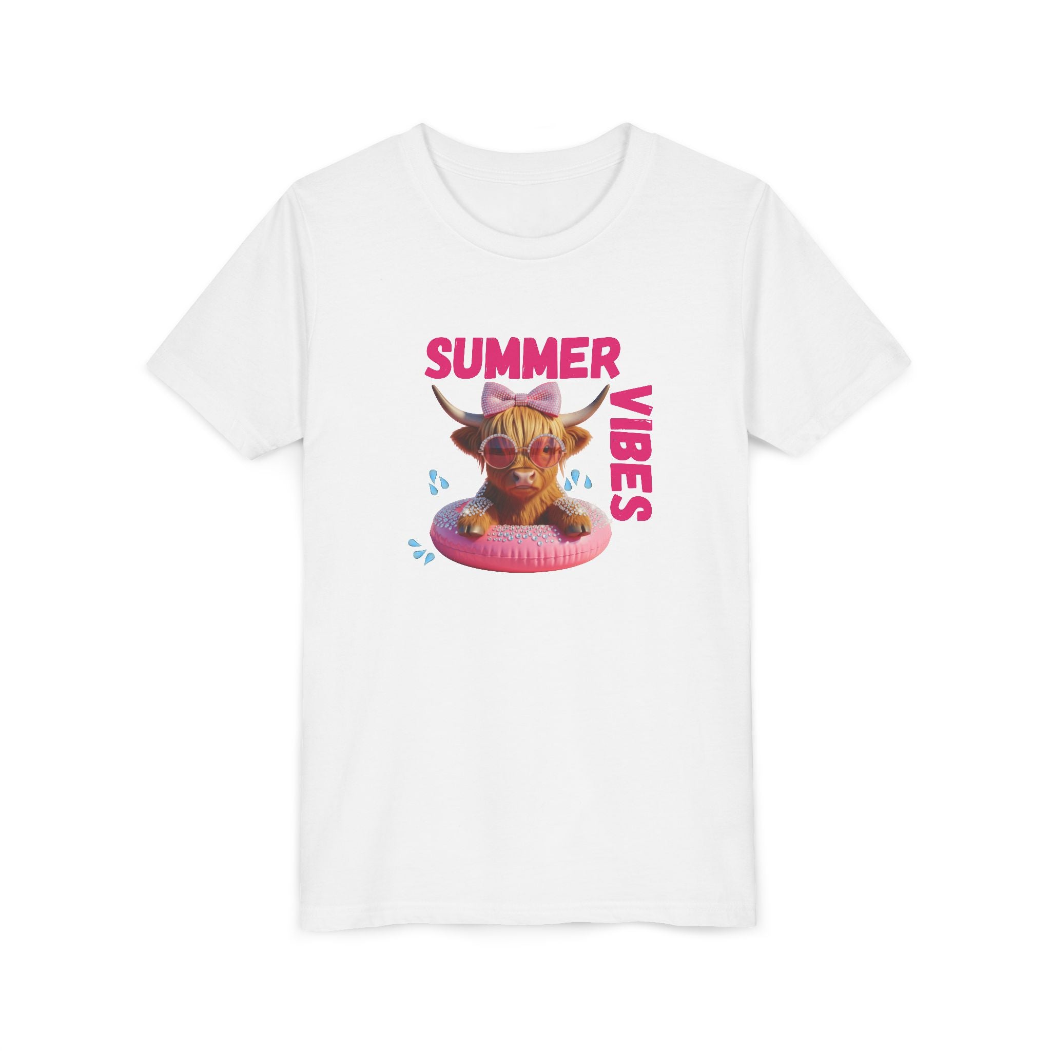 Girl's Youth Summer Vibes Tee, Fun Kids T-Shirt, Vacation Apparel