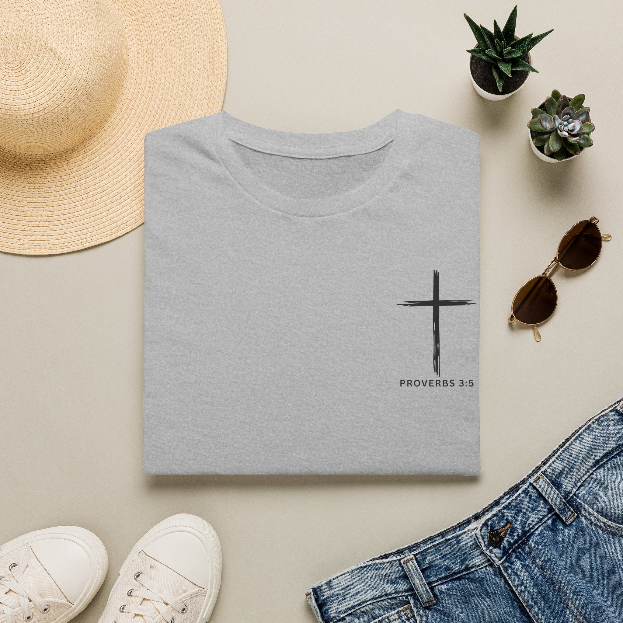 Proverbs 3:5 Front and Back Scripture Tshirt, Christian Faith Shirt, Trust In Him Unisex Tee