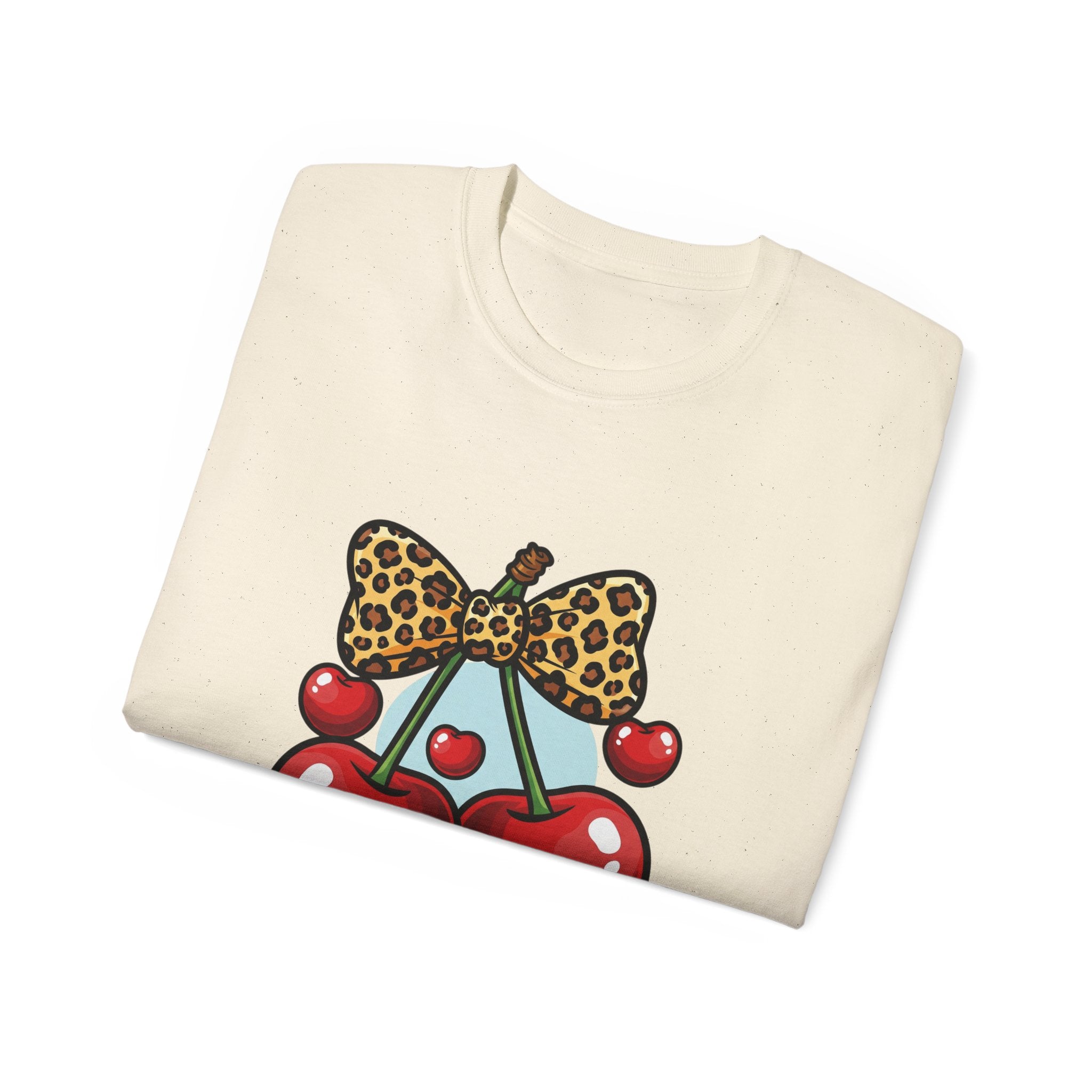 Cute Cherry Print Ultra Cotton Tee, Casual Summer Shirt, Gift for Her, Fruit Graphic Tee, Trendy Clothing