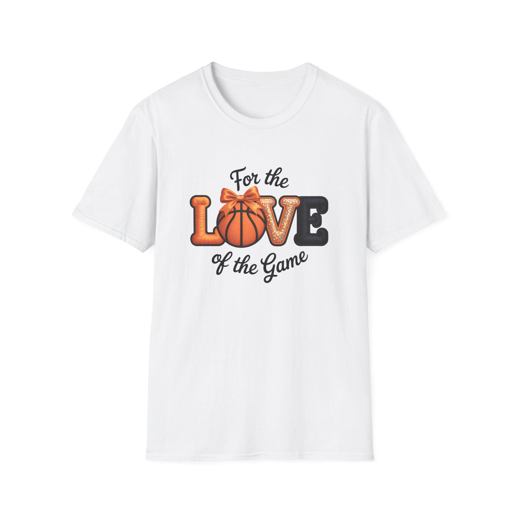 Faux Embroidered For the Love of the Game Basketball T-Shirt | Sports Tee