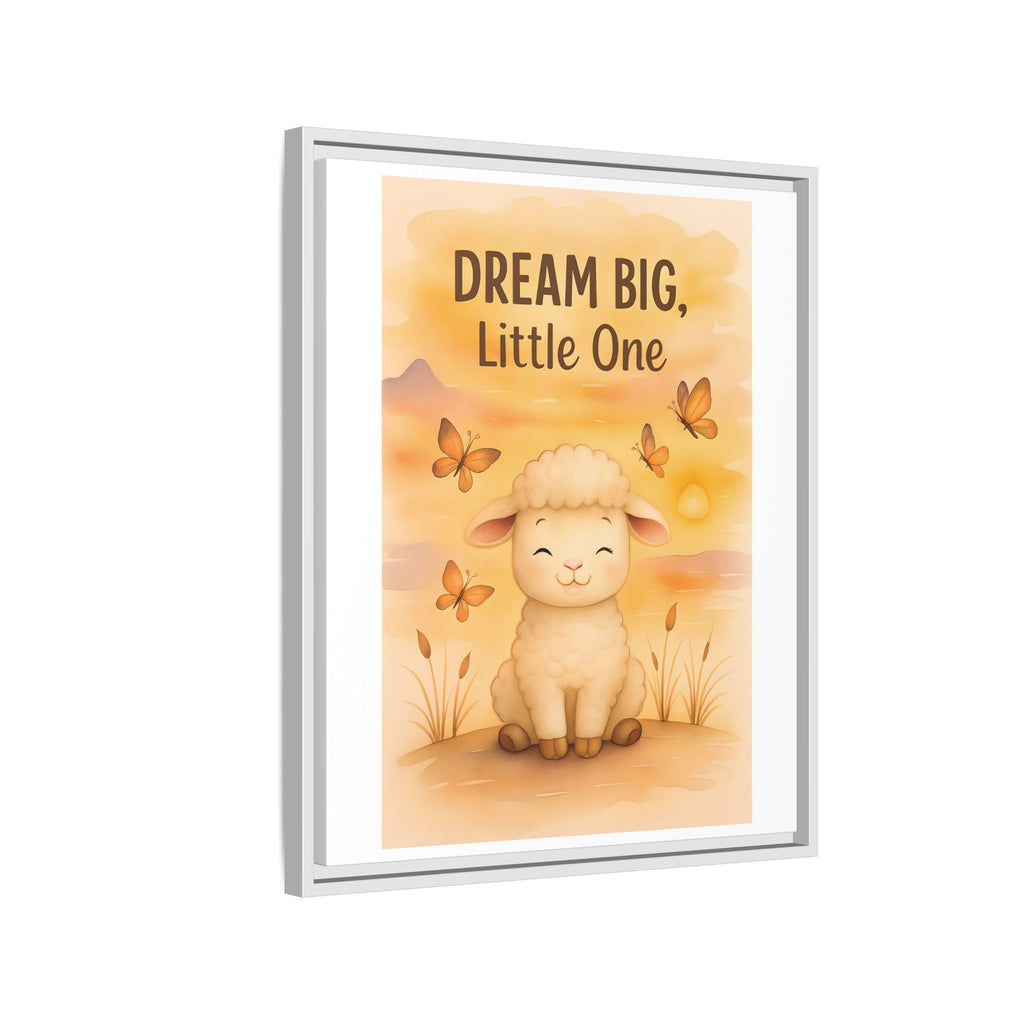 Framed Baby Sheep Nursery Wall Art, AI Generated, Sheep Décor, 'Dream Big, Little One' Animal Nursery Art, Cute Farm Theme, Baby Room Décor, Nursery Gift
