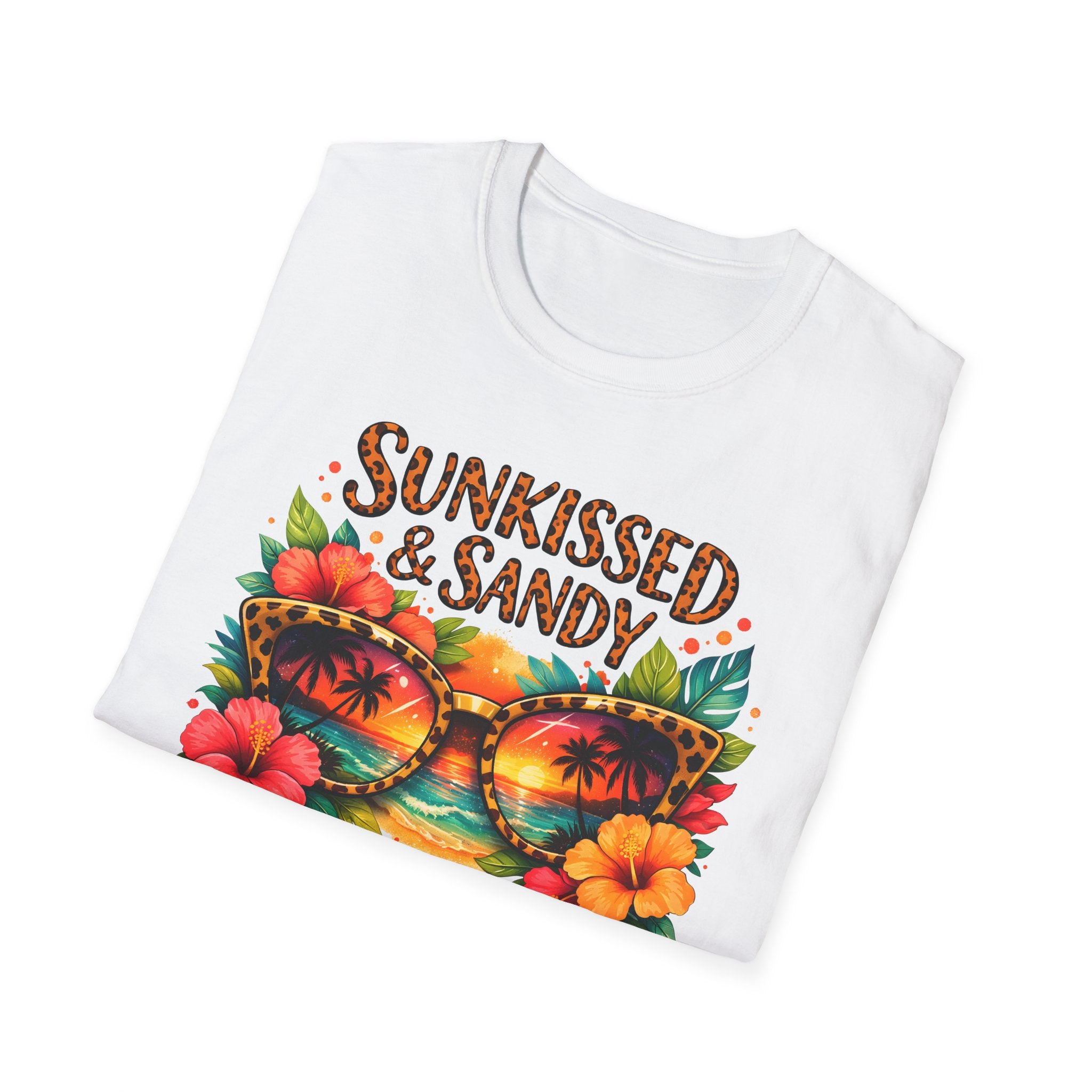 Sunkissed & Sandy Shore Thing T-Shirt | Tropical Sunglasses Floral Beach Design