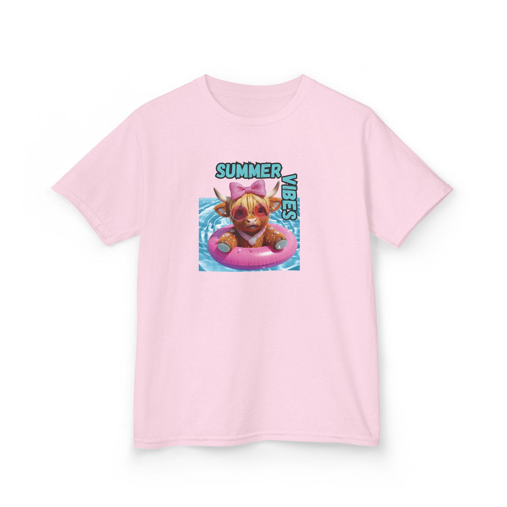 Girl's Summer Vibes Kids Tee | Fun Summer T-Shirt for Kids, Beach Shirt, Vacation Tee, Pool Party Gift