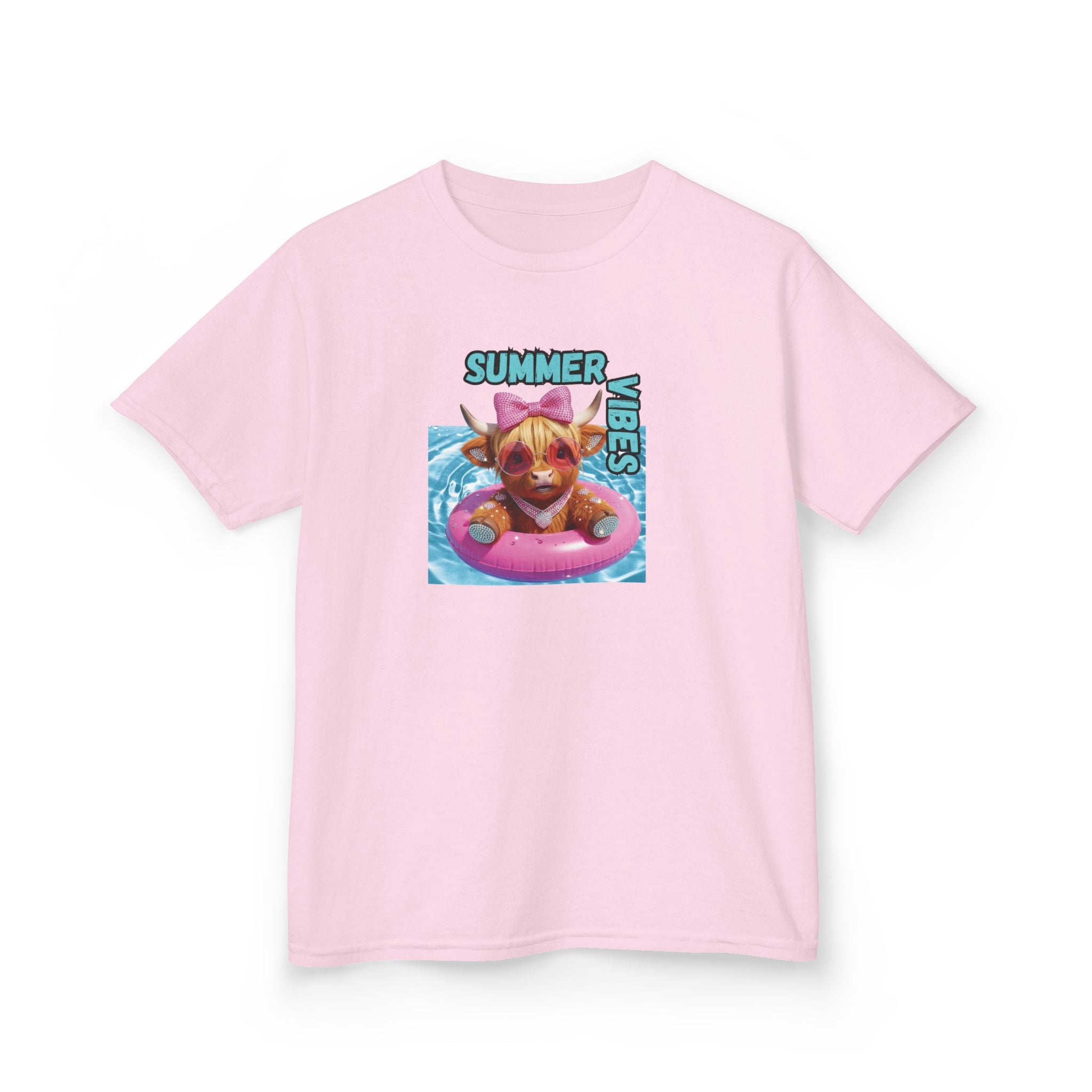 Girl's Summer Vibes Kids Tee | Fun Summer T-Shirt for Kids, Beach Shirt, Vacation Tee, Pool Party Gift
