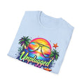 Beach Vacation T-Shirt — "Unplugged On Vacation" Tropical Sunglasses Beach Tee