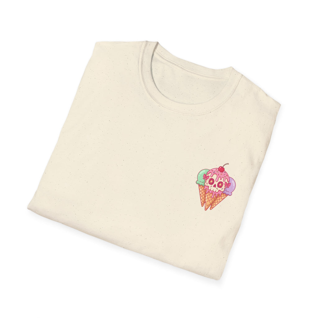 MsDembeauty Summer Collection: Ice Cream Skull T-Shirt — Cute Pastel Retro Graphic Front and Back Tee